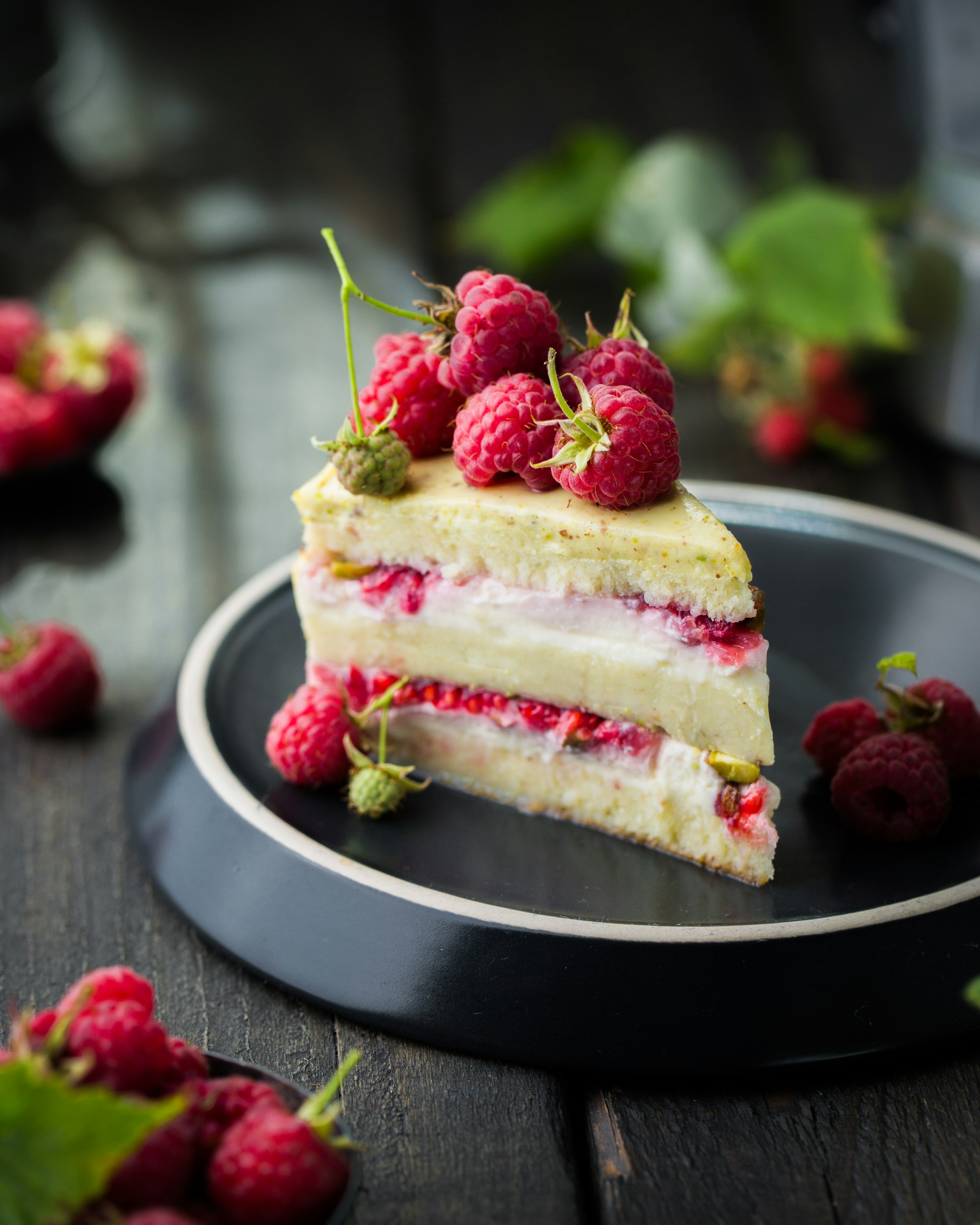 A rich chocolate layer cake with a glossy finish